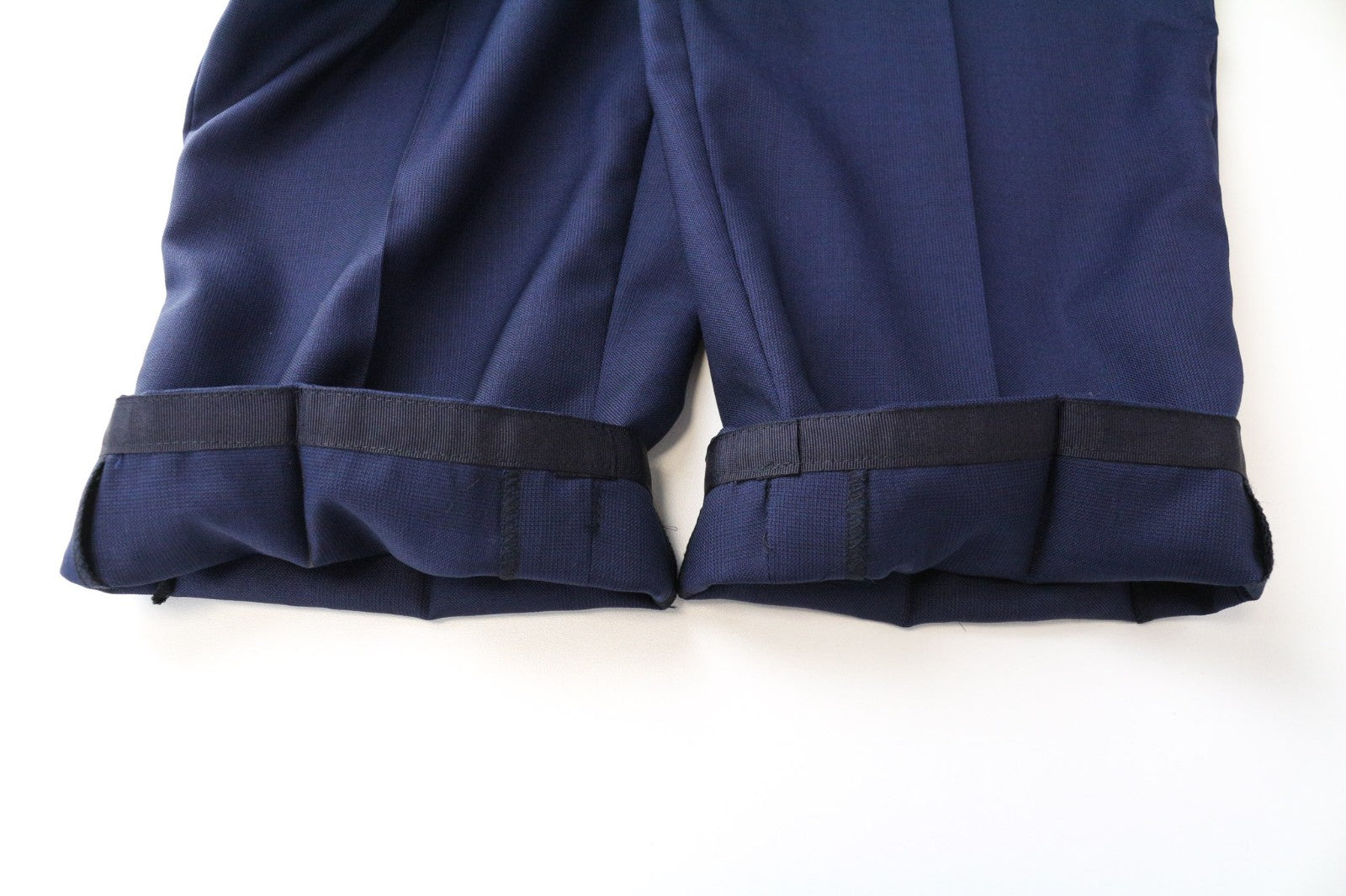 SUITSUPPLY Brescia Men's Trousers UK42R Blue Wool Pleated Fit Adjusters