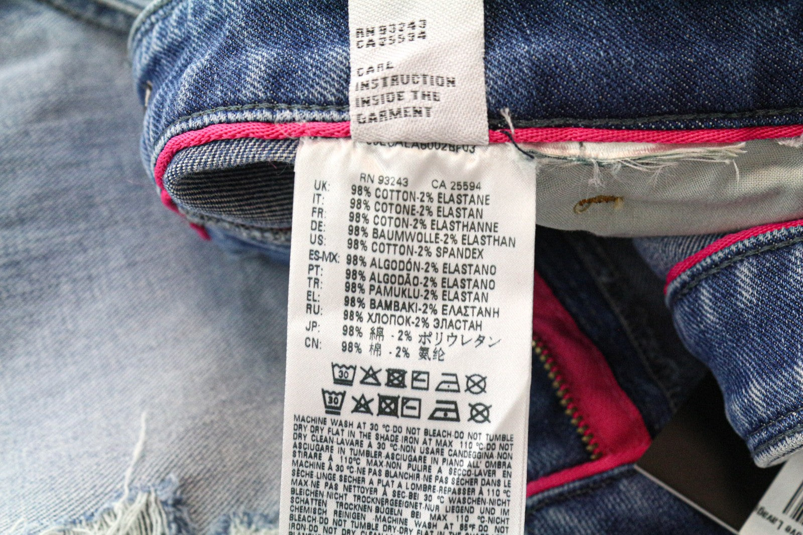 DIESEL Men's Jeans W29 Taper Fit Distressed Washed Blue Cotton Stretch Denim