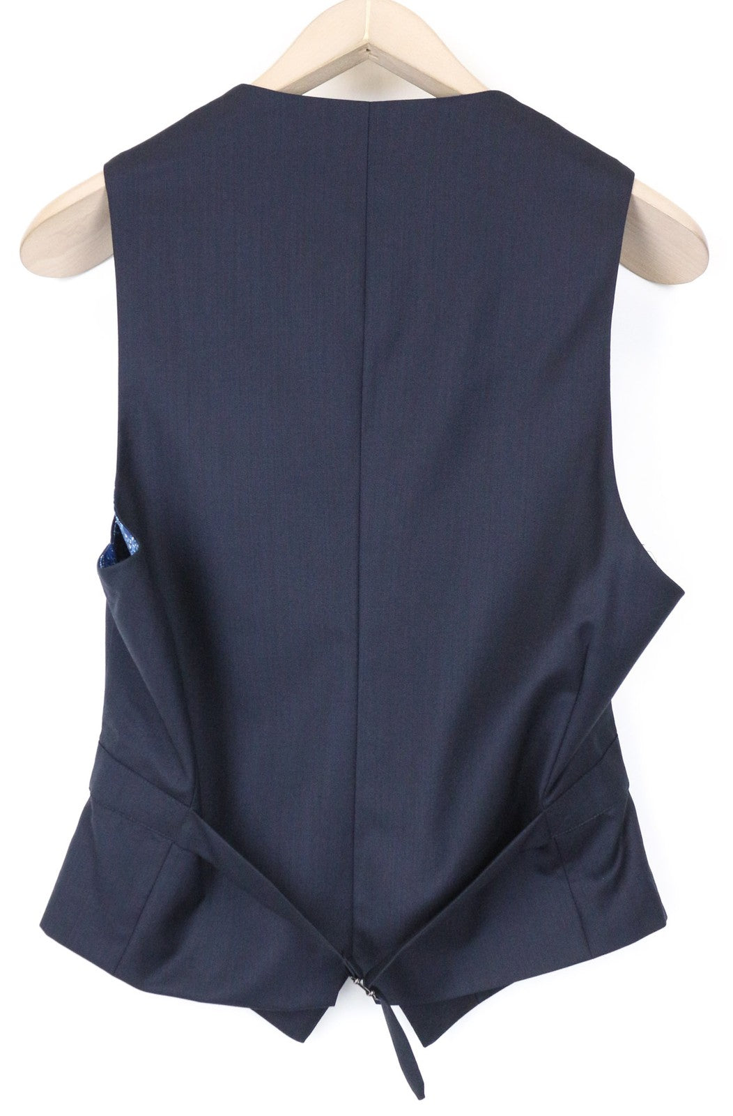 SUITSUPPLY Ferrara Men's Waistcoat UK34S Navy Wool Single-Breasted Peak Lapel