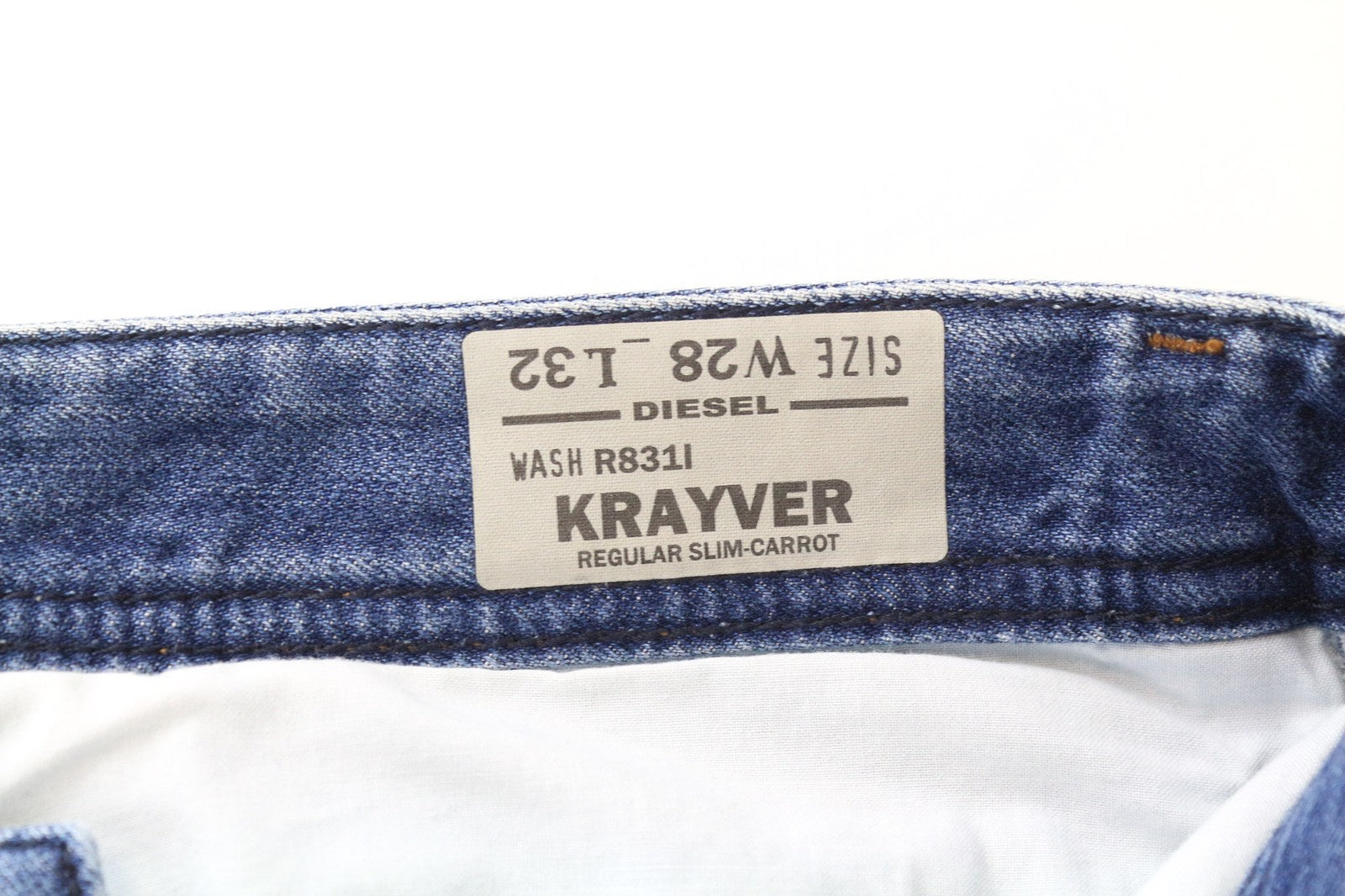 DIESEL Krayver R831I Men's Jeans W28/L32 Slim Carrot Ripped Blue Cotton Jean