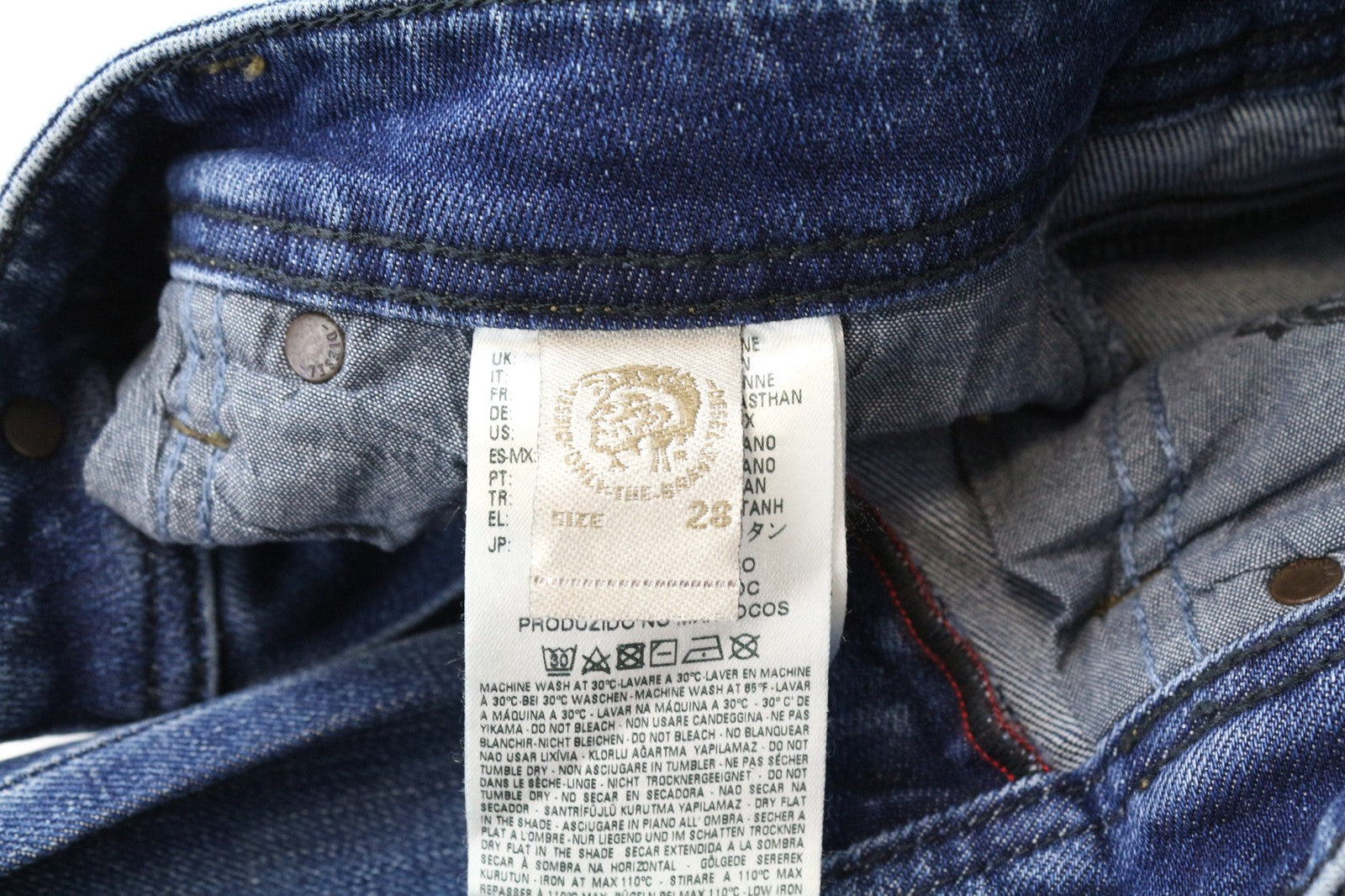 DIESEL Larkee-Beex 084JJ Men's Jeans W28/L32 Regular Taper Blue Cotton Stretch