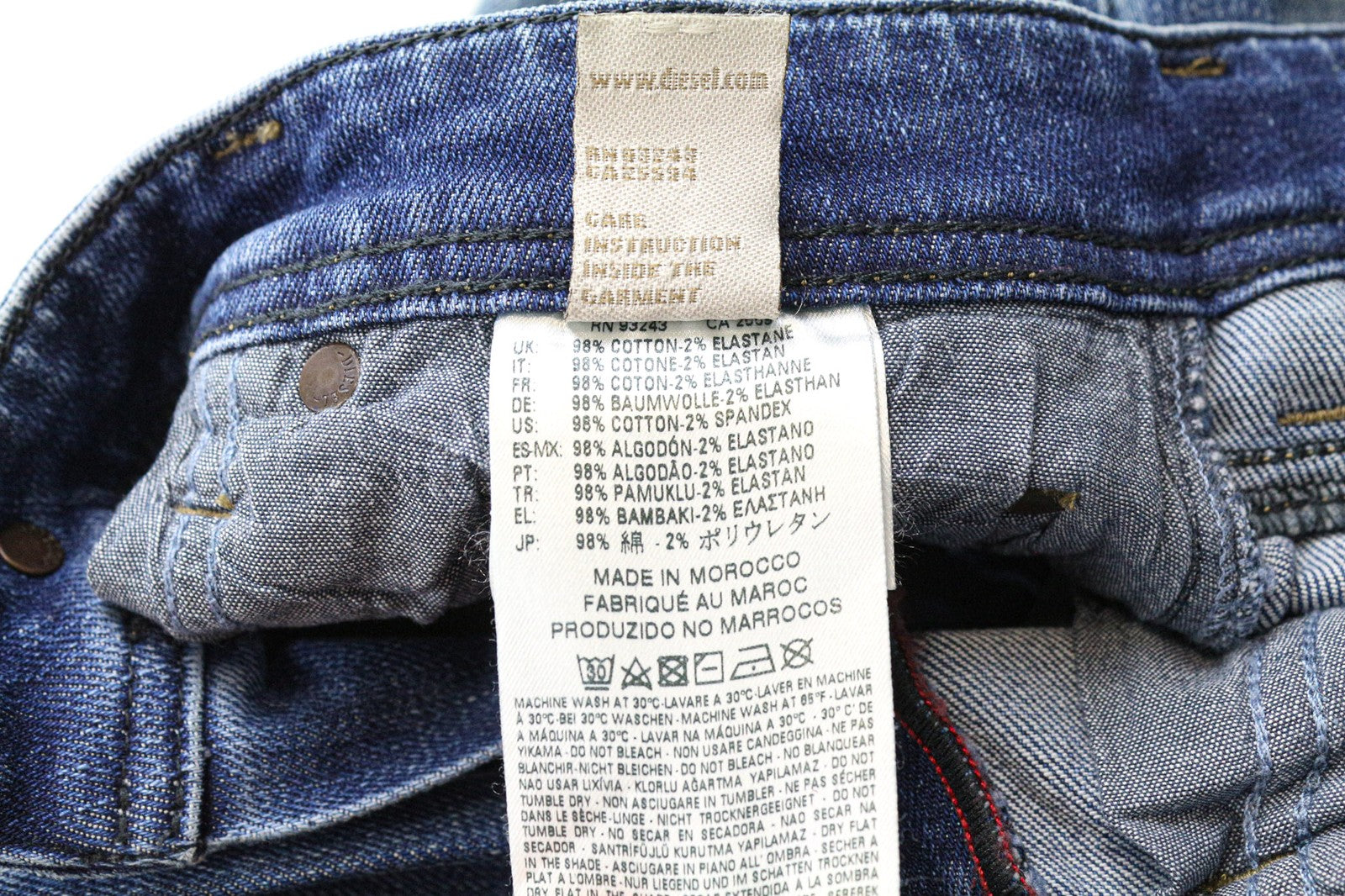 DIESEL Larkee-Beex 084JJ Men's Jeans W28/L32 Regular Taper Blue Cotton Stretch