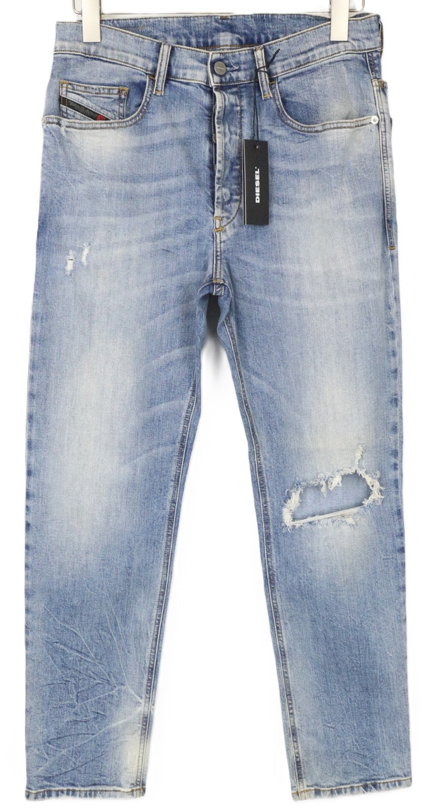 DIESEL D-Eetar 087AV Men's Jeans W28/L32 Taper Ripped Washed Blue Cotton