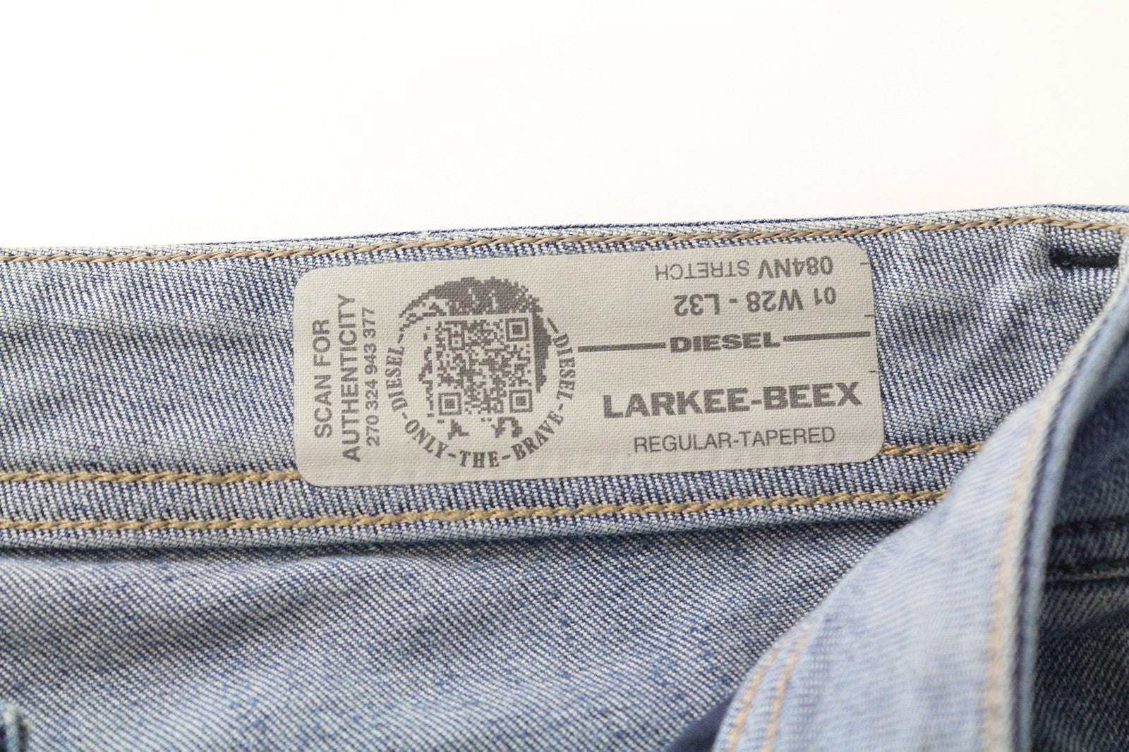 DIESEL Larkee-Beex 084NV Men's Jeans W28/L32 Taper Washed Blue Cotton Stretch