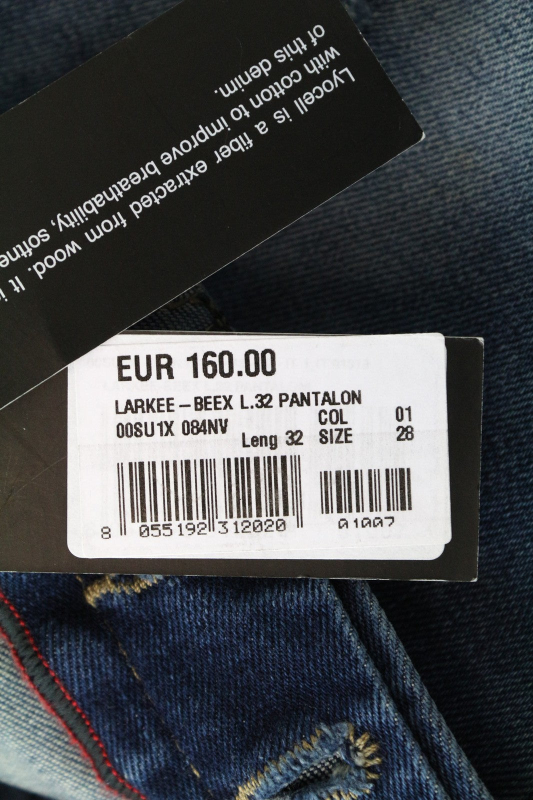 DIESEL Larkee-Beex 084NV Men's Jeans W28/L32 Taper Washed Blue Cotton Stretch