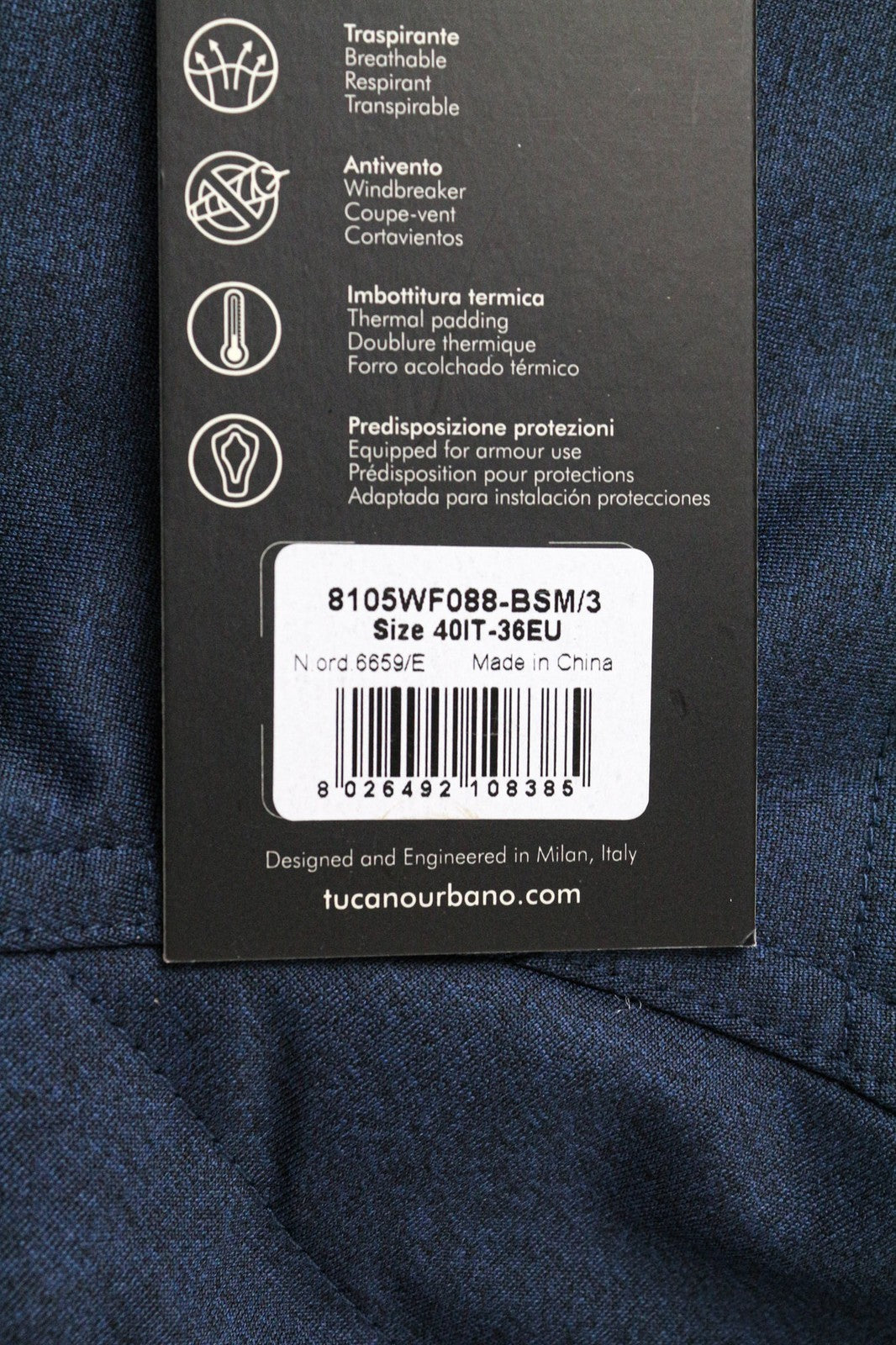 TUCANO URBANO Wilma moteriška striukė, tamsiai mėlyna, tampri, vandeniui atspari, 36 dydžio 