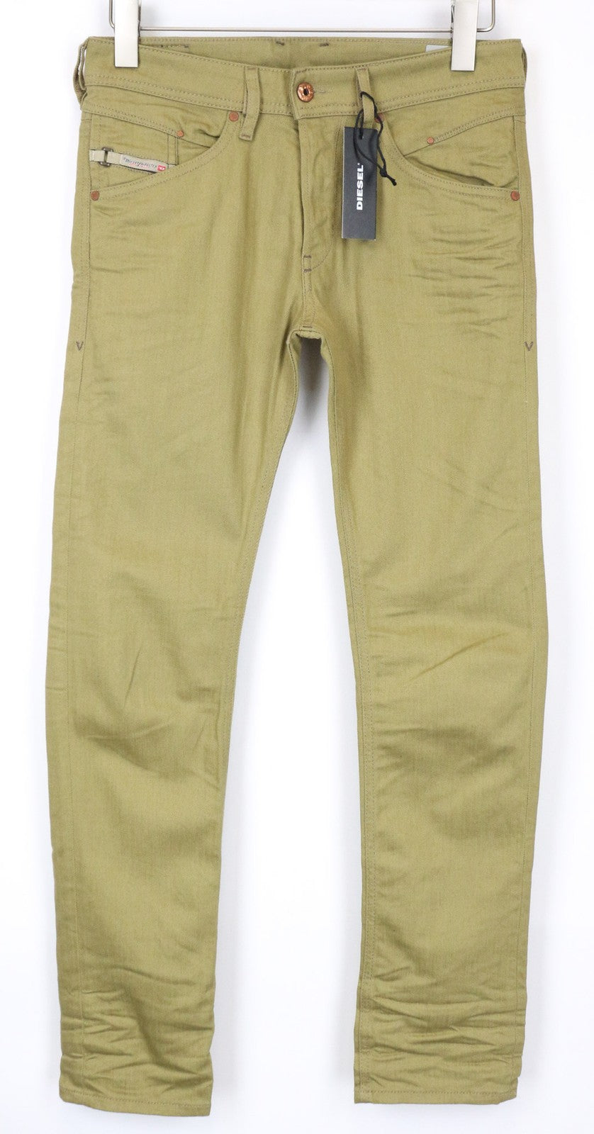 DIESEL Belther 0847E Men's Jeans W27 Slim Taper Fit Brown Cotton Stretch