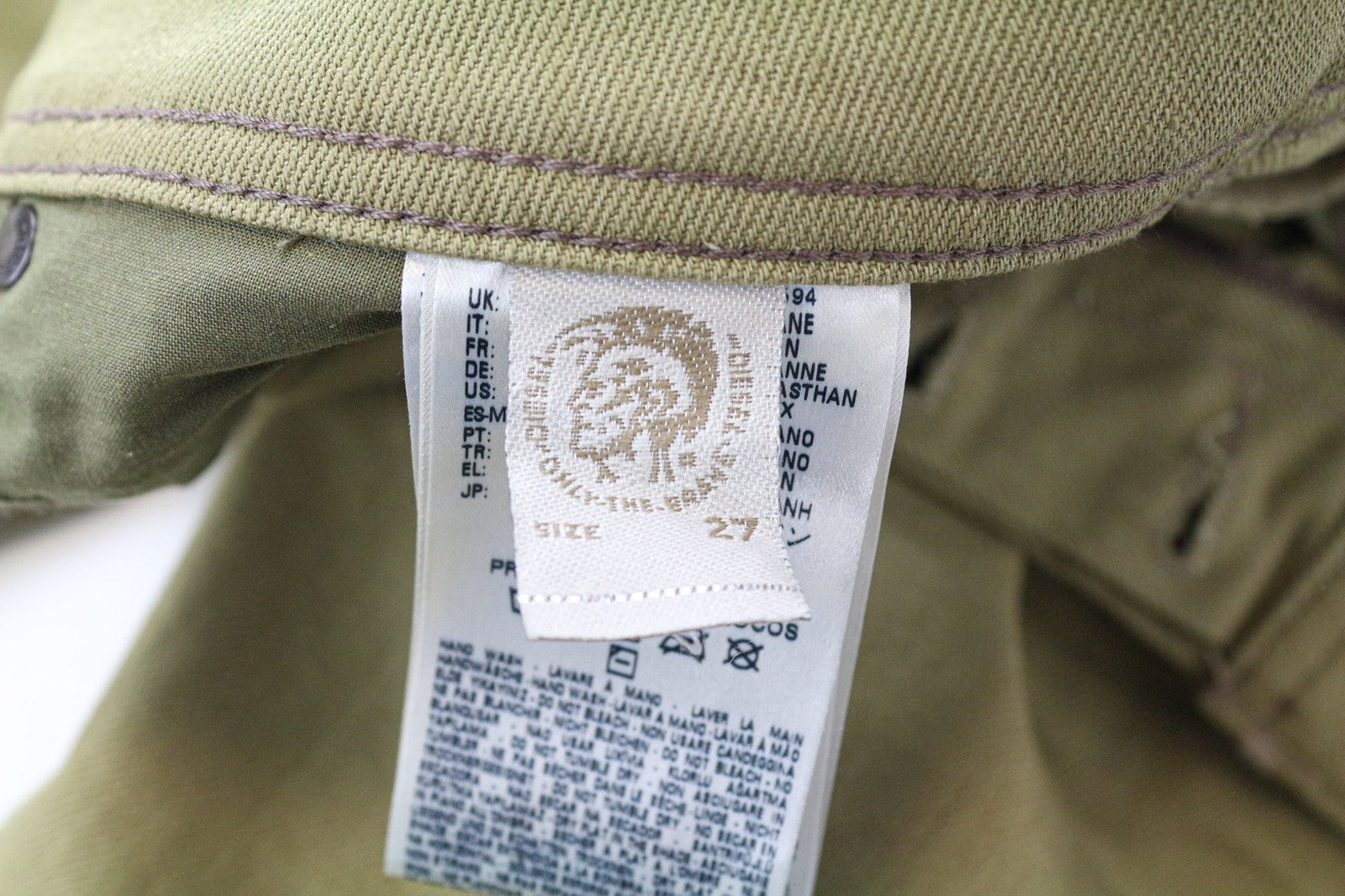 DIESEL Belther 0847E Men's Jeans W27 Slim Taper Fit Brown Cotton Stretch