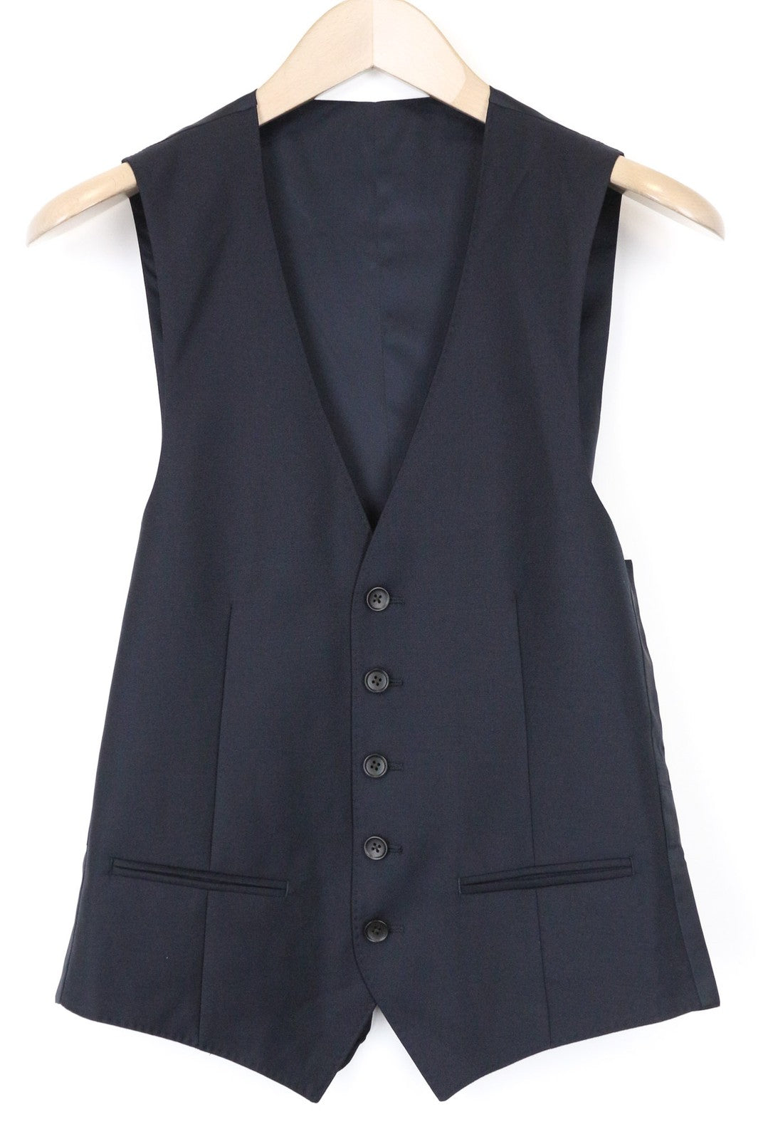 SUITSUPPLY Ferrara Men's Waistcoat UK32R Navy Wool V-Neck Single-Breasted