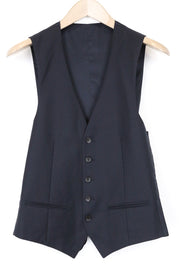 SUITSUPPLY Ferrara Men's Waistcoat UK32R Navy Wool V-Neck Single-Breasted