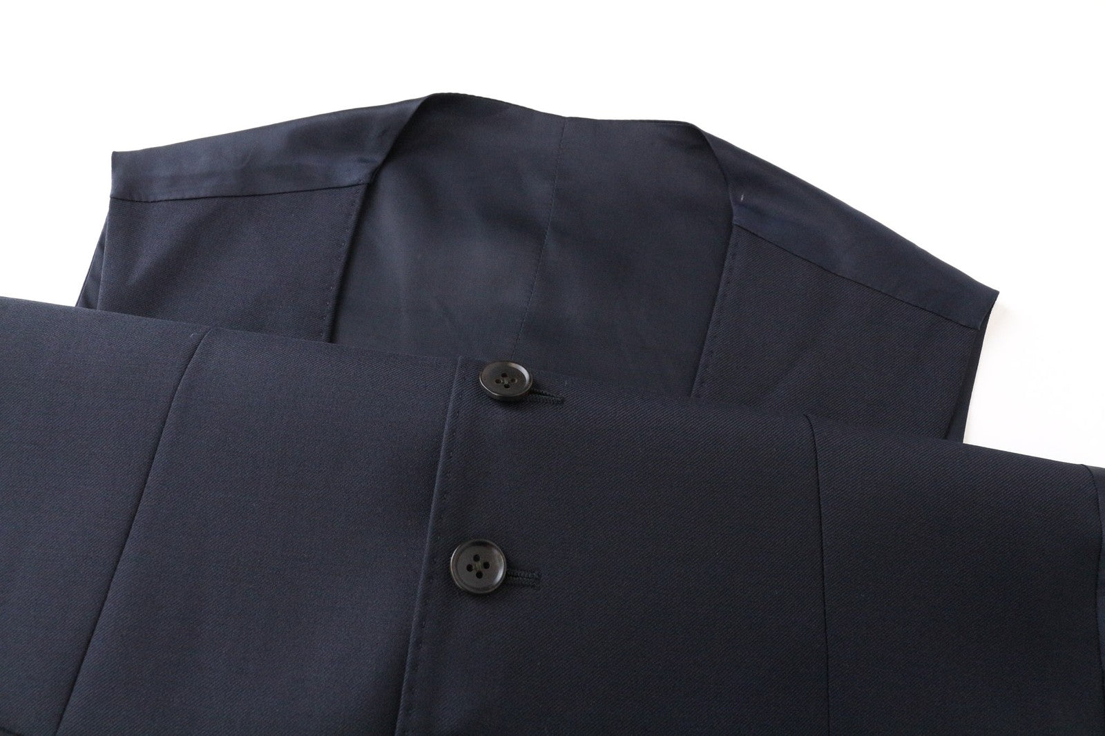 SUITSUPPLY Ferrara Men's Waistcoat UK32R Navy Wool V-Neck Single-Breasted