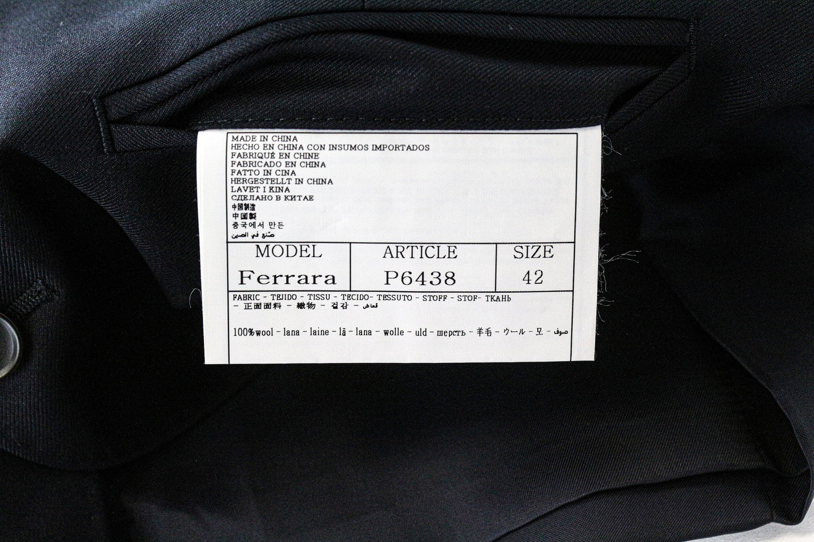 SUITSUPPLY Ferrara Men's Waistcoat UK32R Navy Wool V-Neck Single-Breasted