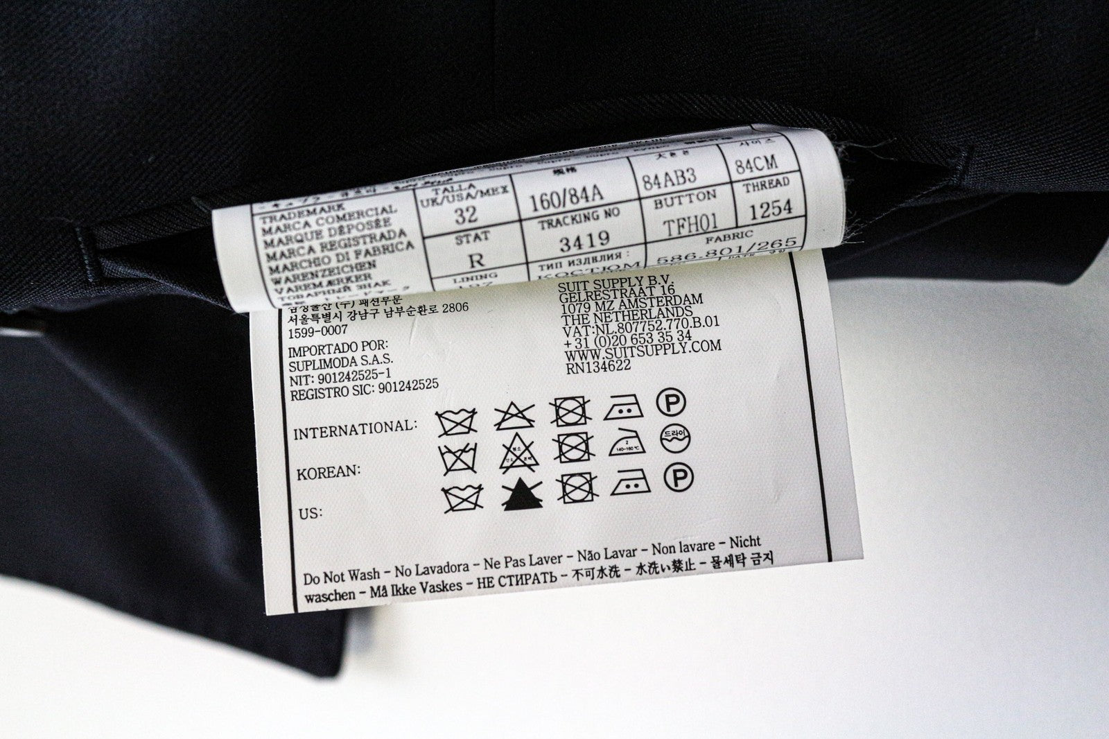 SUITSUPPLY Ferrara Men's Waistcoat UK32R Navy Wool V-Neck Single-Breasted