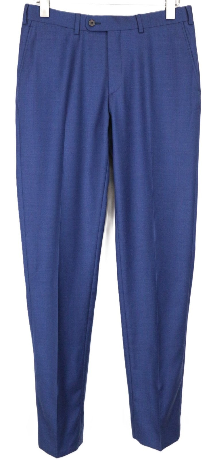 SUITSUPPLY Brescia Men's Trousers UK36R Blue Wool Lined Pleated Formal