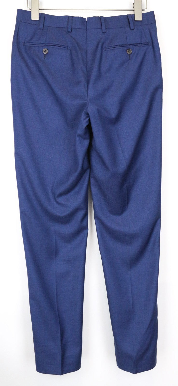 SUITSUPPLY Brescia Men's Trousers UK36R Blue Wool Lined Pleated Formal