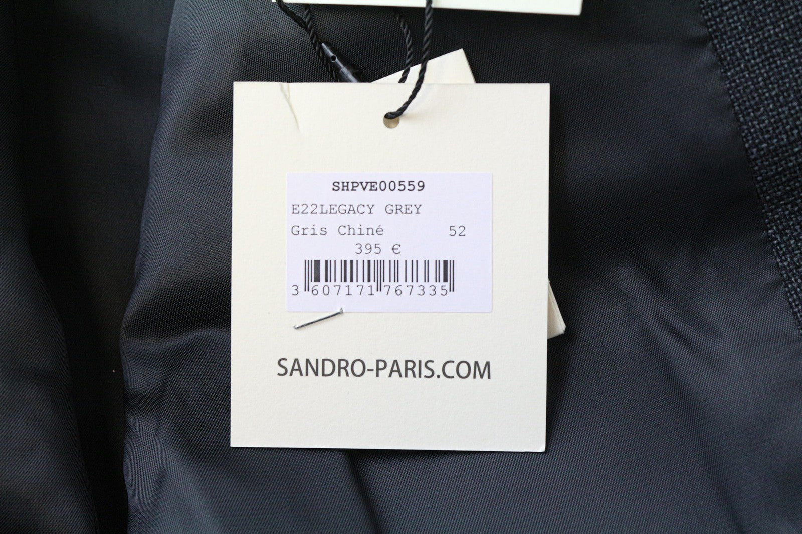 SANDRO Men's Blazer 52 Grey Wool Stretch Lined Classic Single-Breasted RRP€395