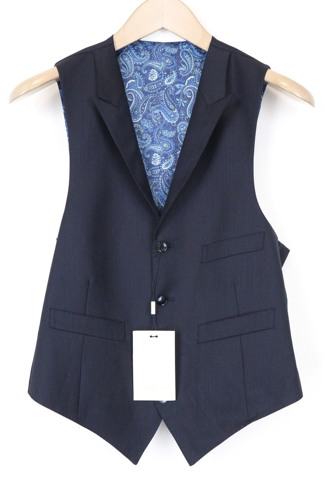 SUITSUPPLY Ferrara Men's Waistcoat UK34S Navy Wool Vest