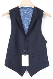 SUITSUPPLY Ferrara Men's Waistcoat UK34S Navy Wool Vest