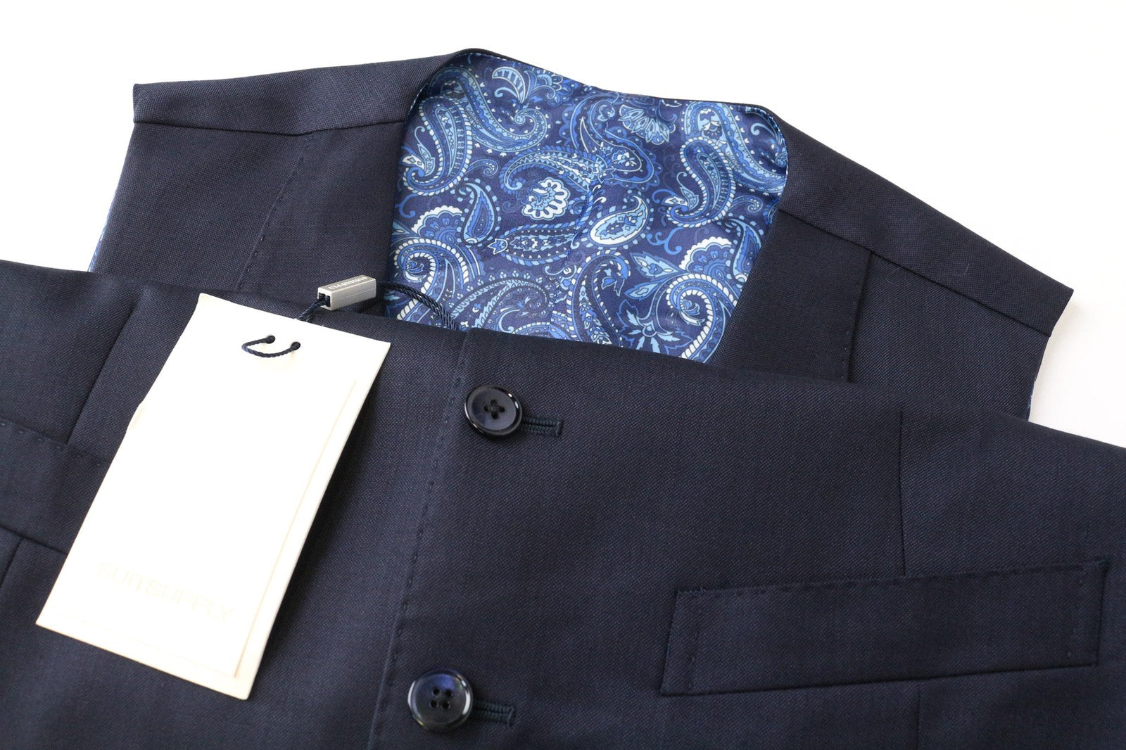 SUITSUPPLY Ferrara Men's Waistcoat UK34S Navy Wool Vest