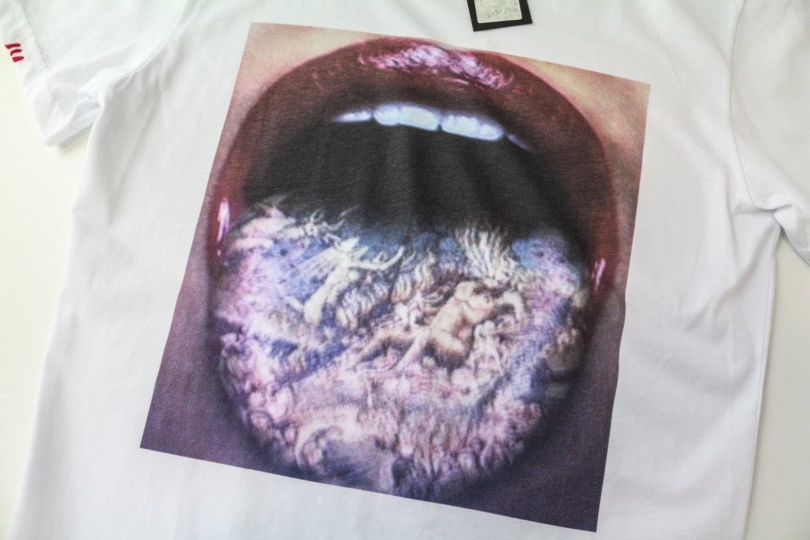 VKING Men's Printed T-Shirt S White Cotton Logo Short Sleeve Pullover