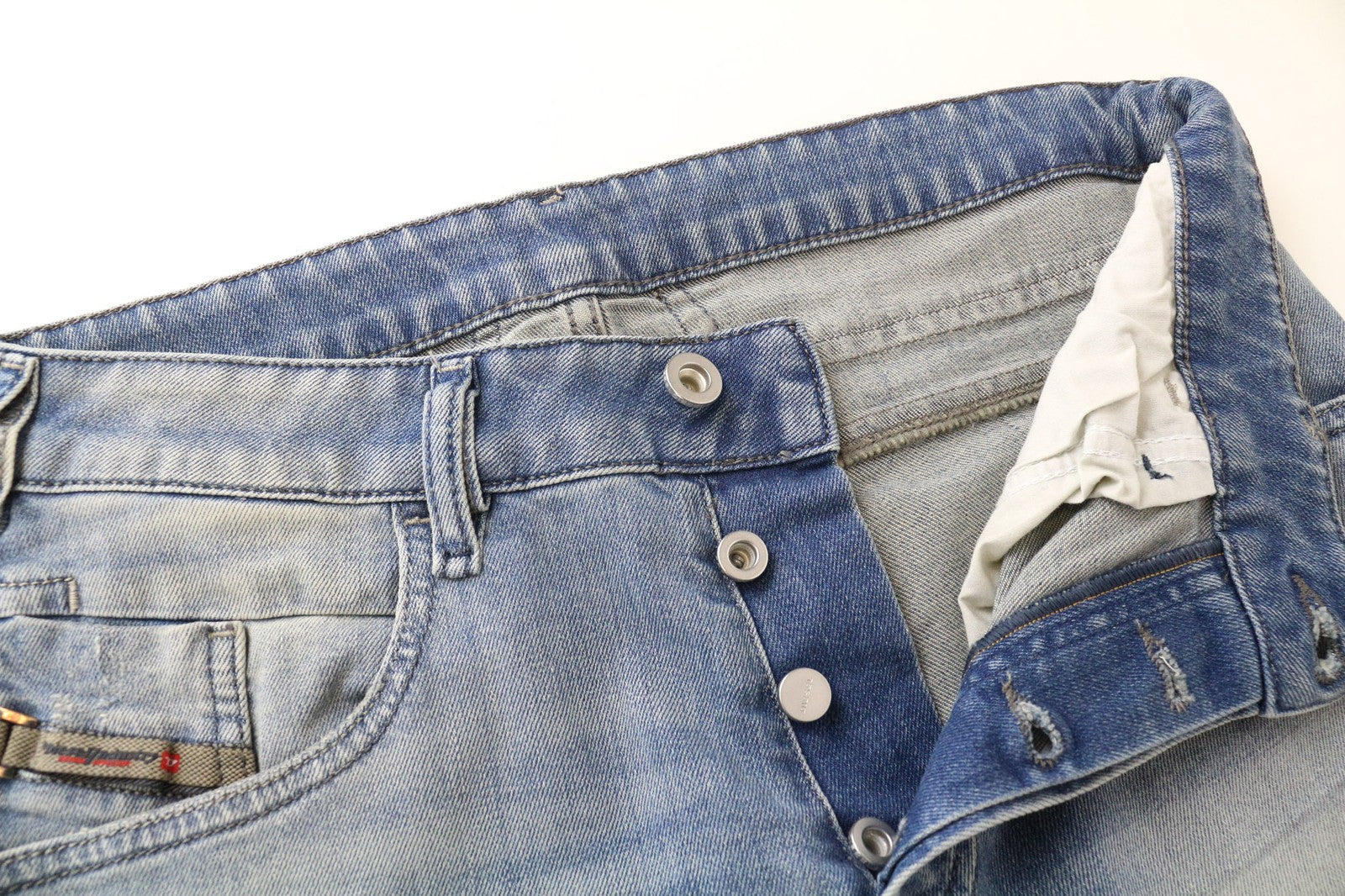 DIESEL D-Bazer 081AP Men's Jeans W29/L30 Tapered Washed Blue Cotton Stretch