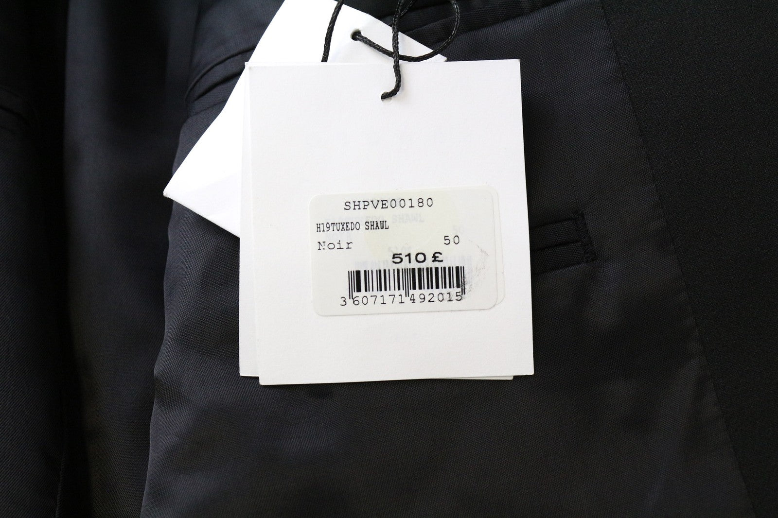 SANDRO Men's Blazer 50 Black Wool Blend Tuxedo Shawl Lapel Single-Breasted