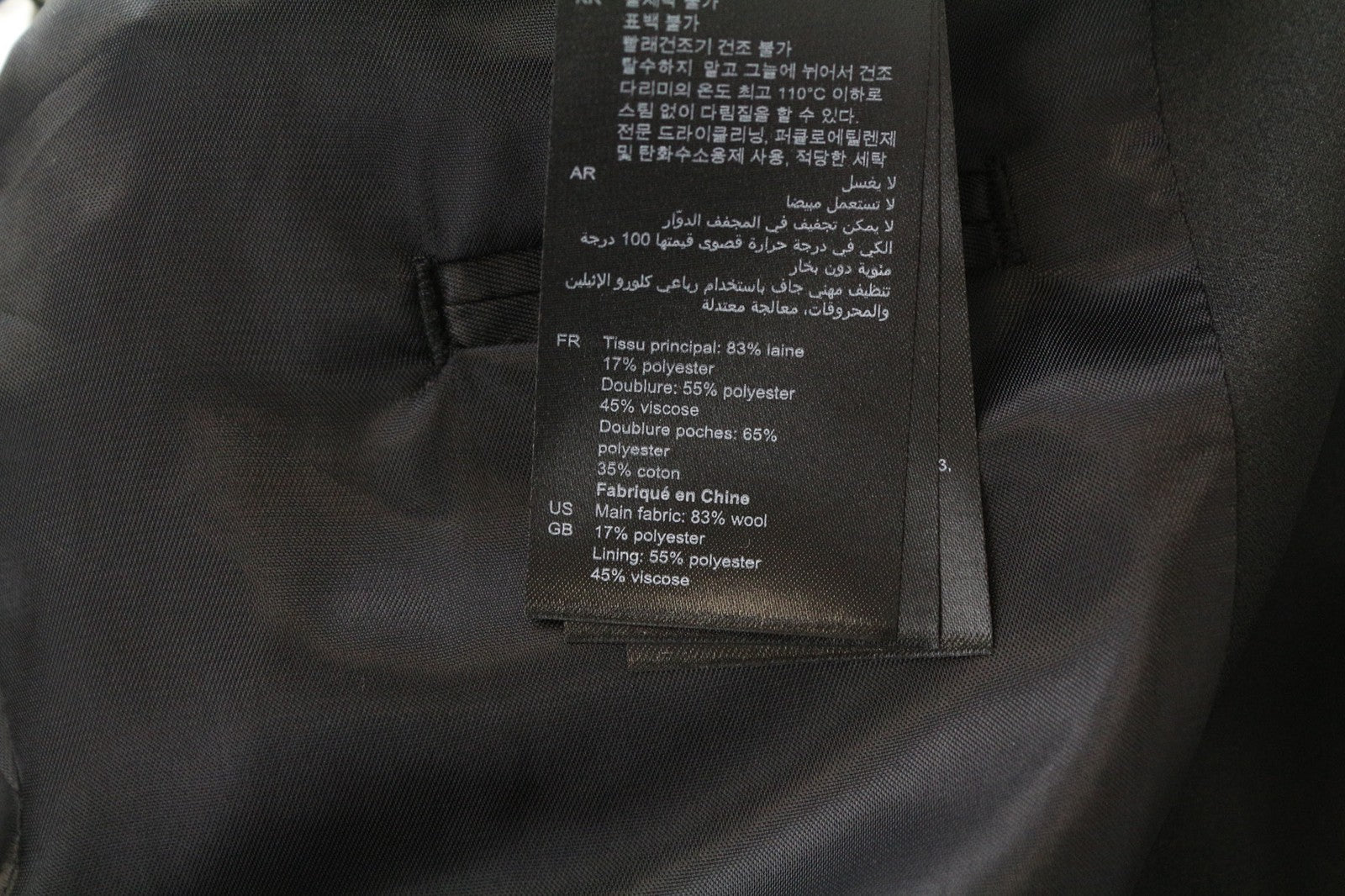 SANDRO Men's Blazer 50 Black Wool Blend Tuxedo Shawl Lapel Single-Breasted