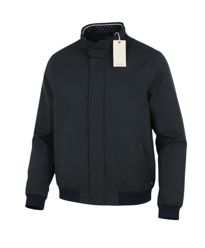 Blaue Polyesterjacke