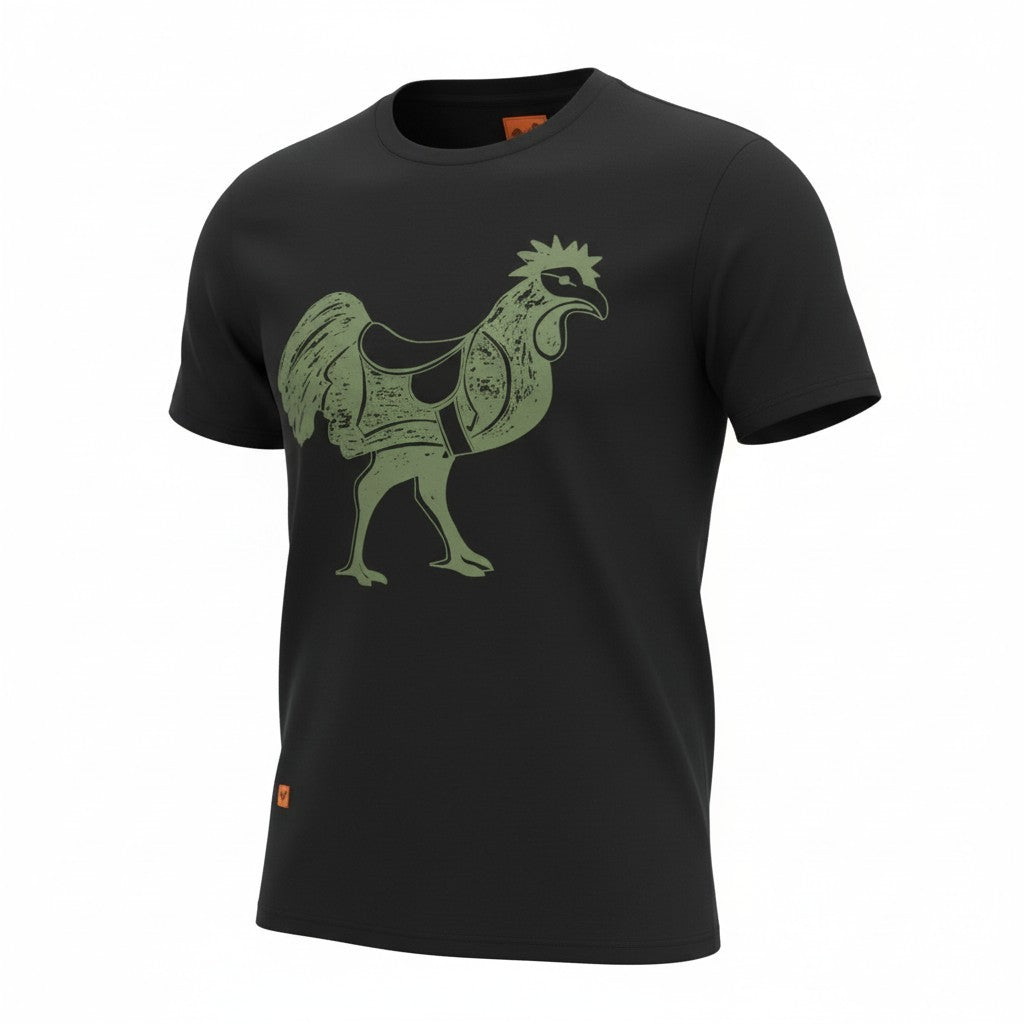Schwarzes Baumwoll-T-Shirt
