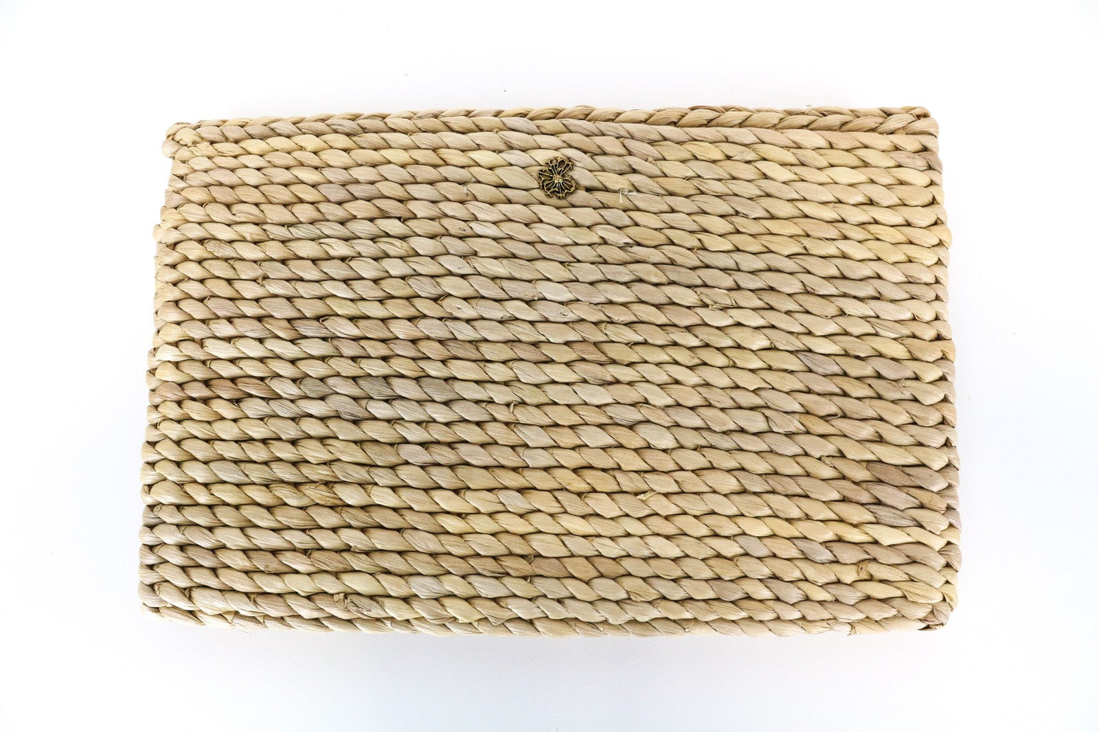 MAISON SCOTCH Women's Bag OS Light Brown Straw Summer Braided Clutch Unlined