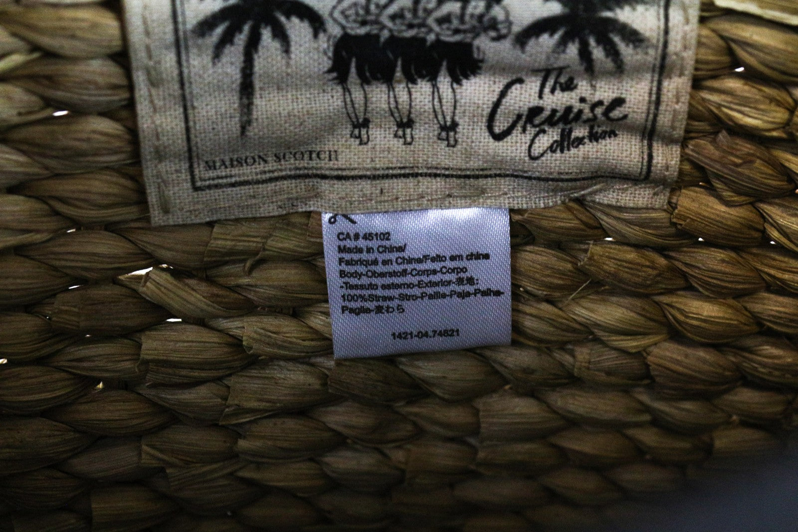 MAISON SCOTCH Women's Bag OS Light Brown Straw Summer Braided Clutch Unlined