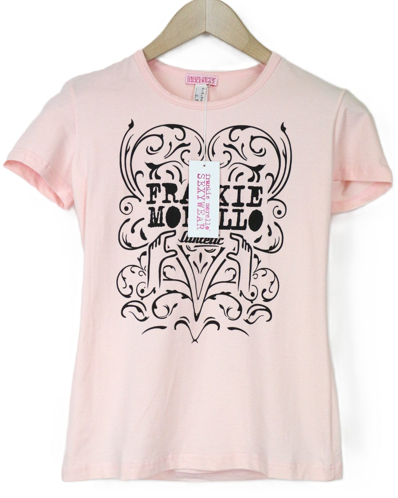 FRANKIE MORELLO Sexywear Women's T-Shirt L Pink Stretch Cotton Short Sleeve