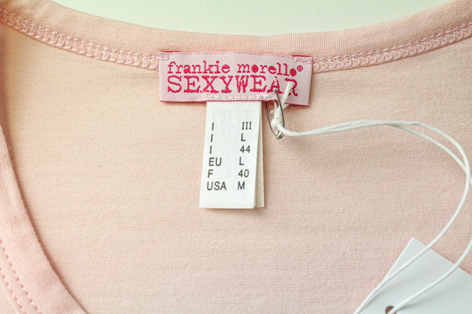 FRANKIE MORELLO Sexywear Women's T-Shirt L Pink Stretch Cotton Short Sleeve