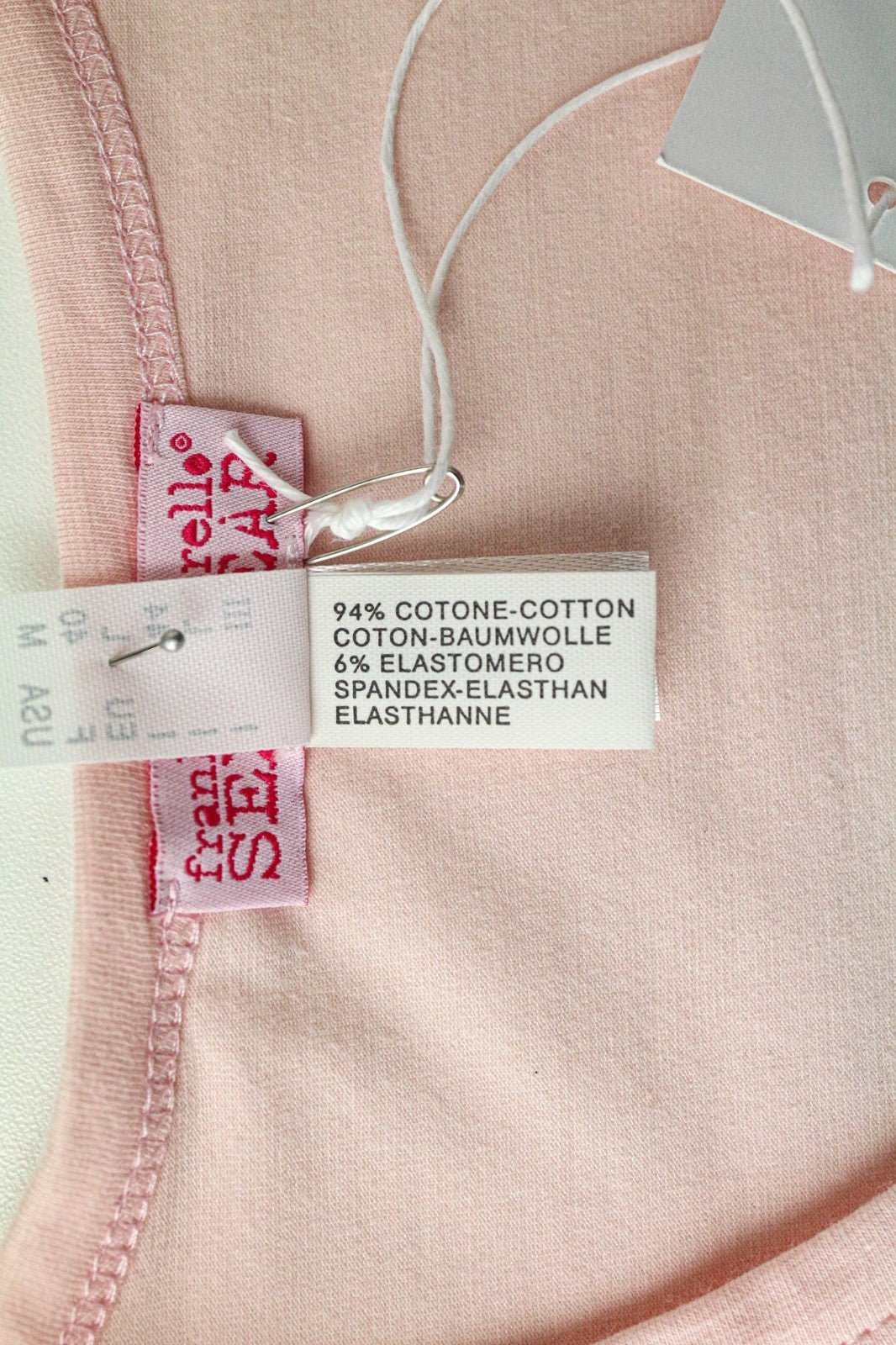 FRANKIE MORELLO Sexywear Women's T-Shirt L Pink Stretch Cotton Short Sleeve