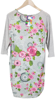 DESIGUAL Livingwear Women's Dress S Grey Stretch Mandala Floral Patterned
