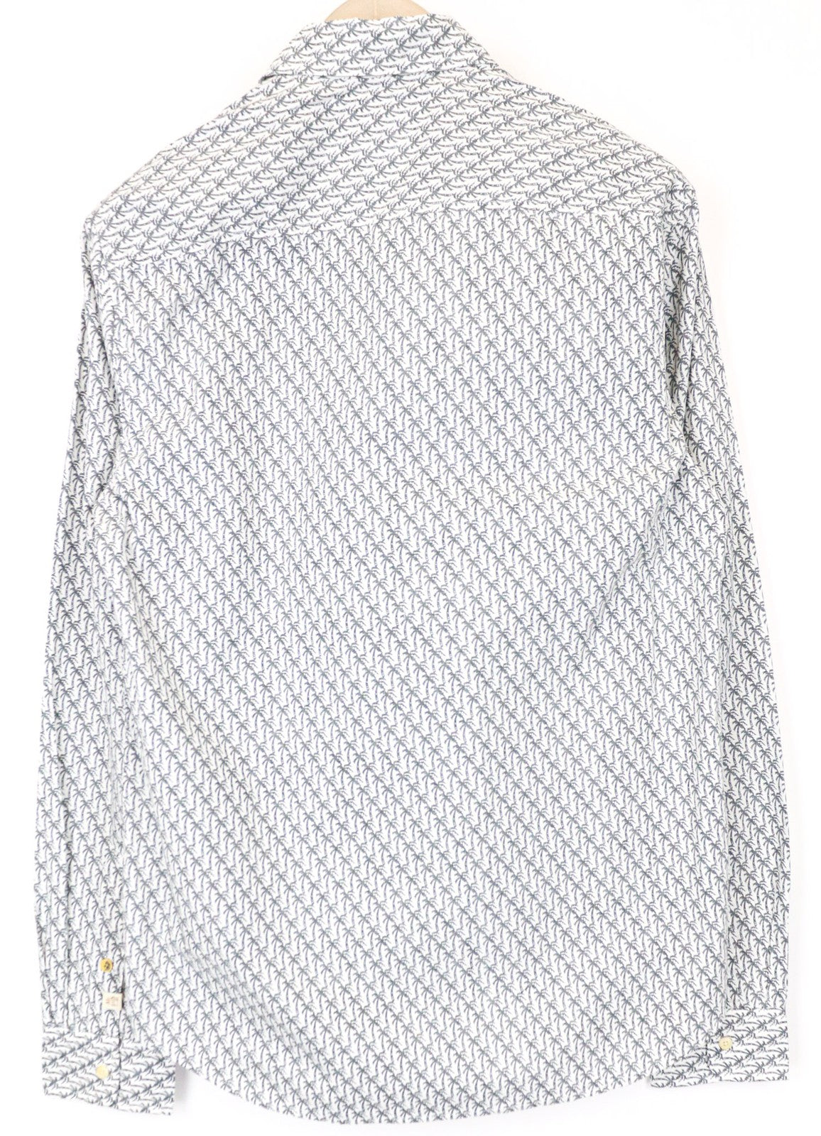 SCOTCH & SODA Ams Couture Men's Shirt M White Palm Pattern Cotton Long Sleeve