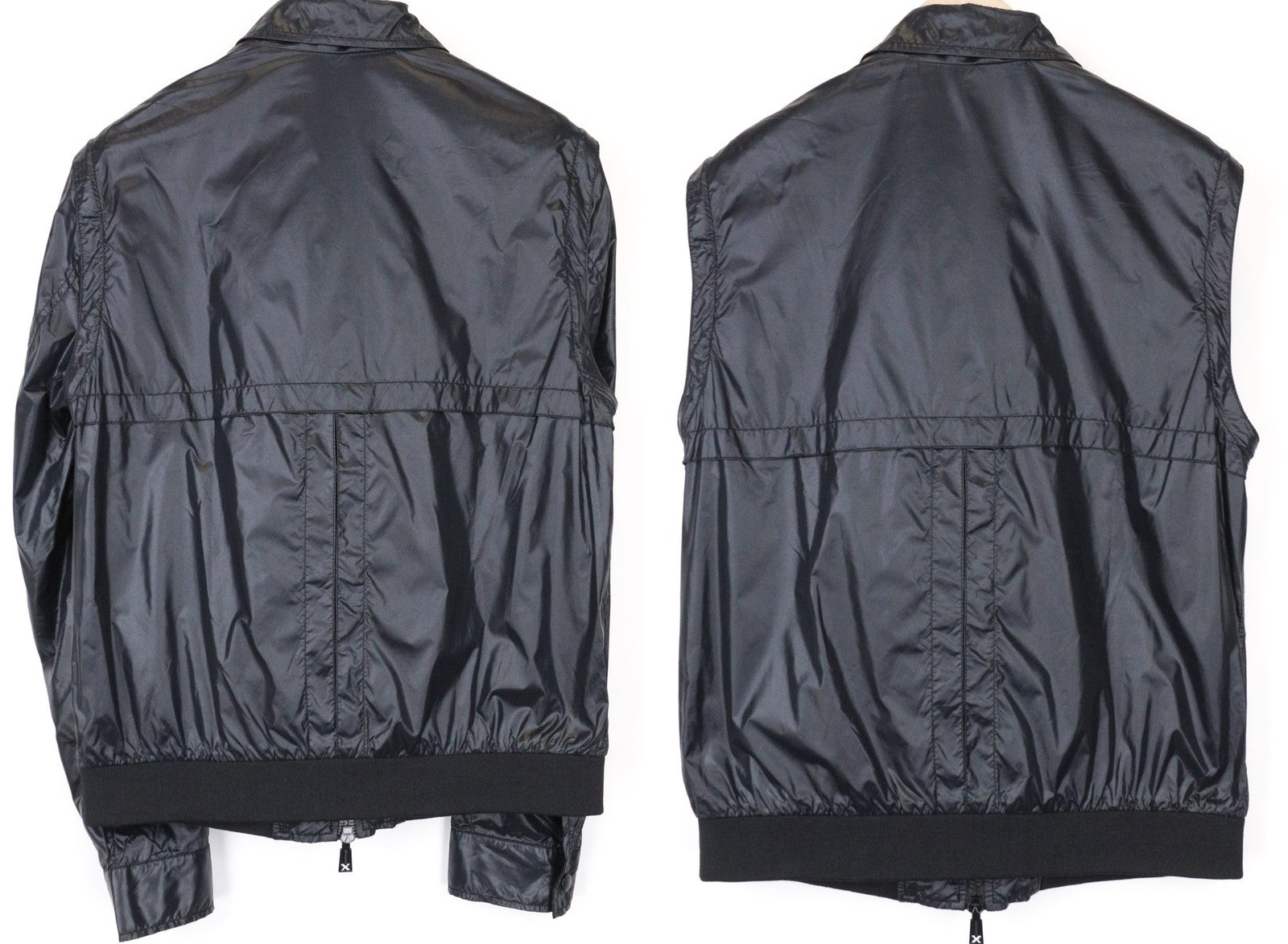 RICHMOND Men's Jacket 48 Black 2in1 Vest Long Sleeve Zipped Lightweight Coat