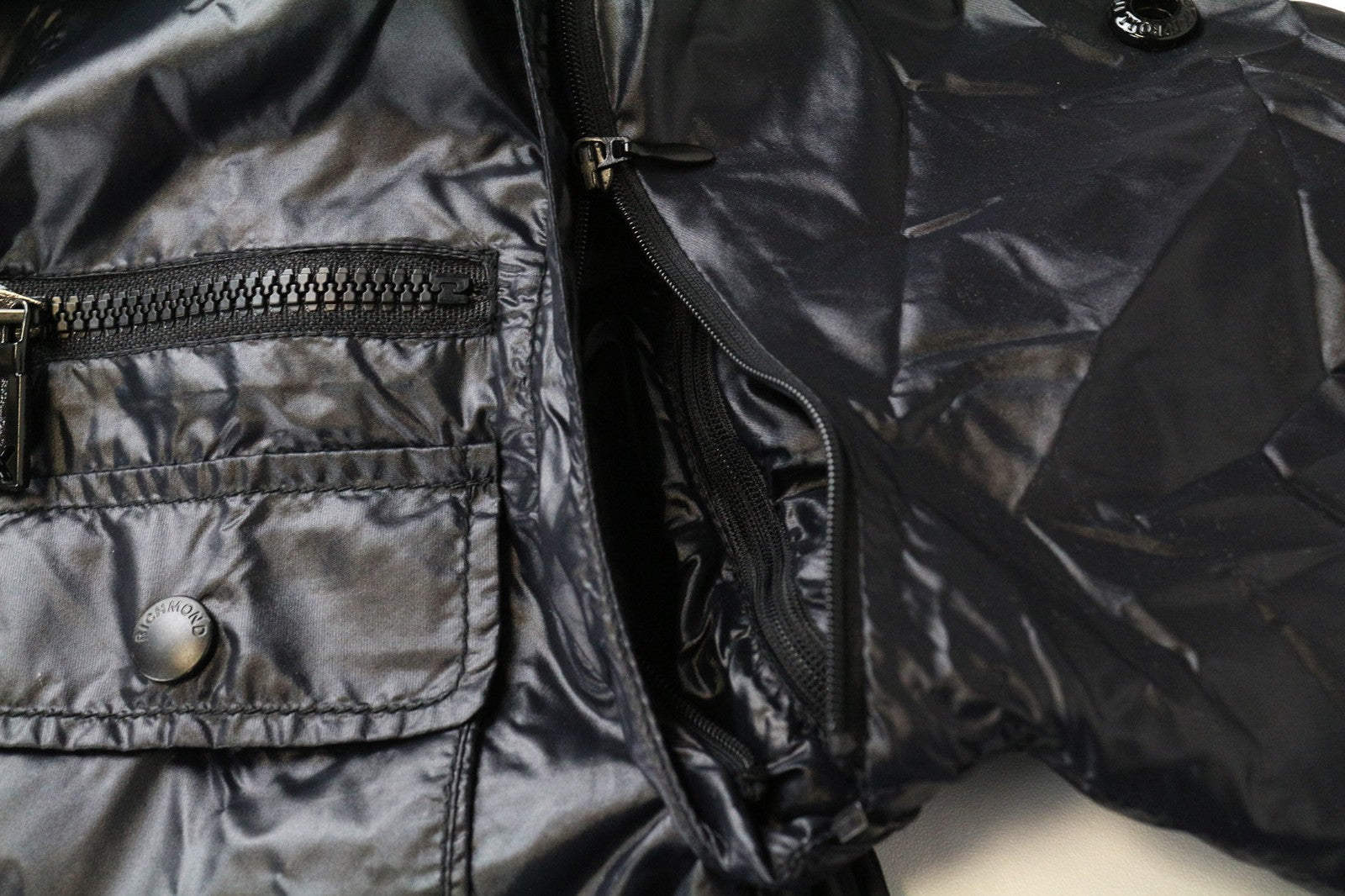 RICHMOND Men's Jacket 48 Black 2in1 Vest Long Sleeve Zipped Lightweight Coat