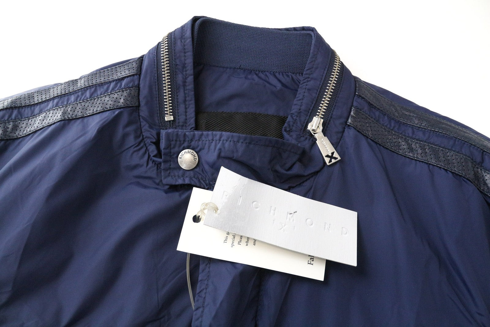 RICHMOND Men's Jacket 50 Navy Blue Zipped Single Breasted Lightweight Casual