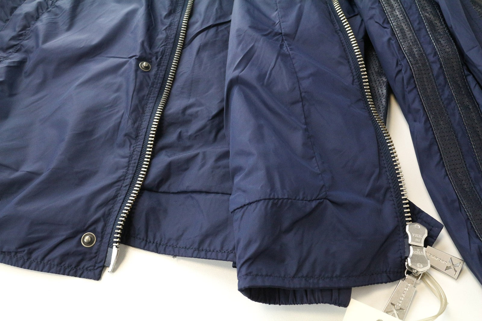 RICHMOND Men's Jacket 50 Navy Blue Zipped Single Breasted Lightweight Casual