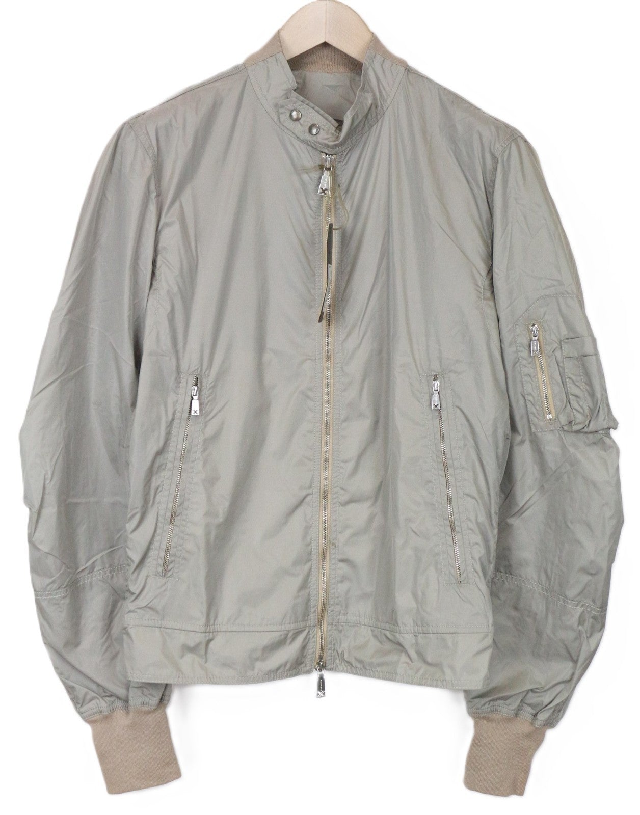 RICHMOND Men's Jacket 48 Grey Bomber Long Sleeve Lightweight Zip Up Casual