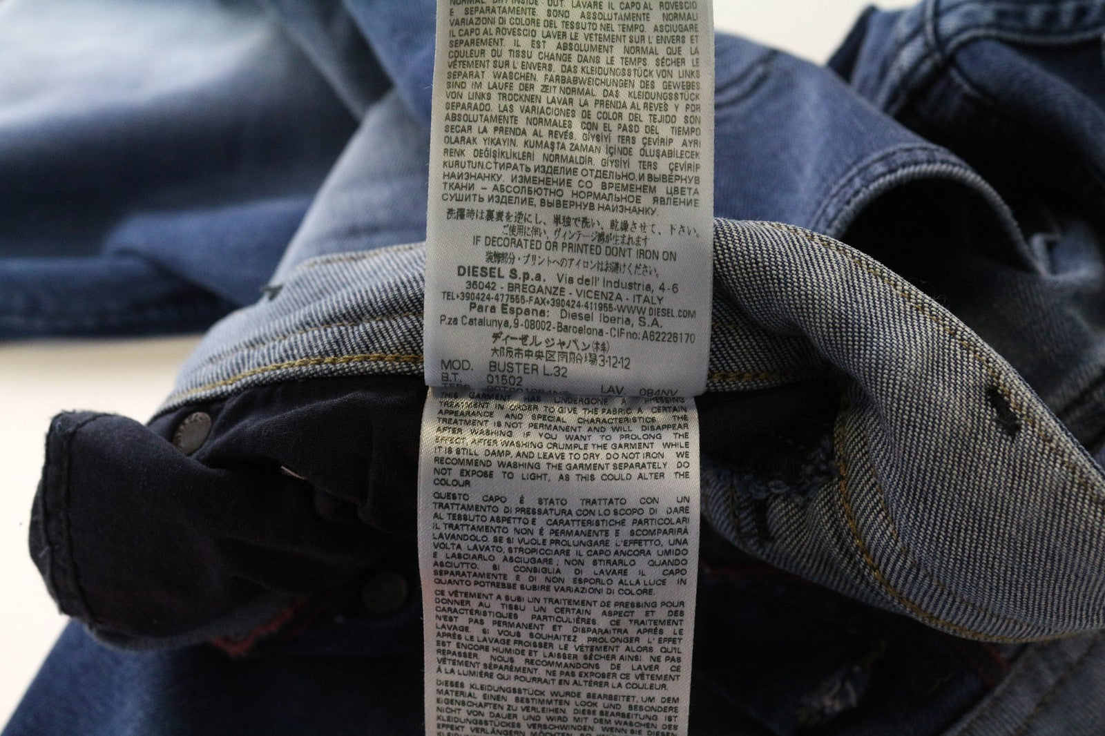 DIESEL Buster 084NV Men's Jeans W30/L32 Slim Blue Cotton Stretch Washed Fit