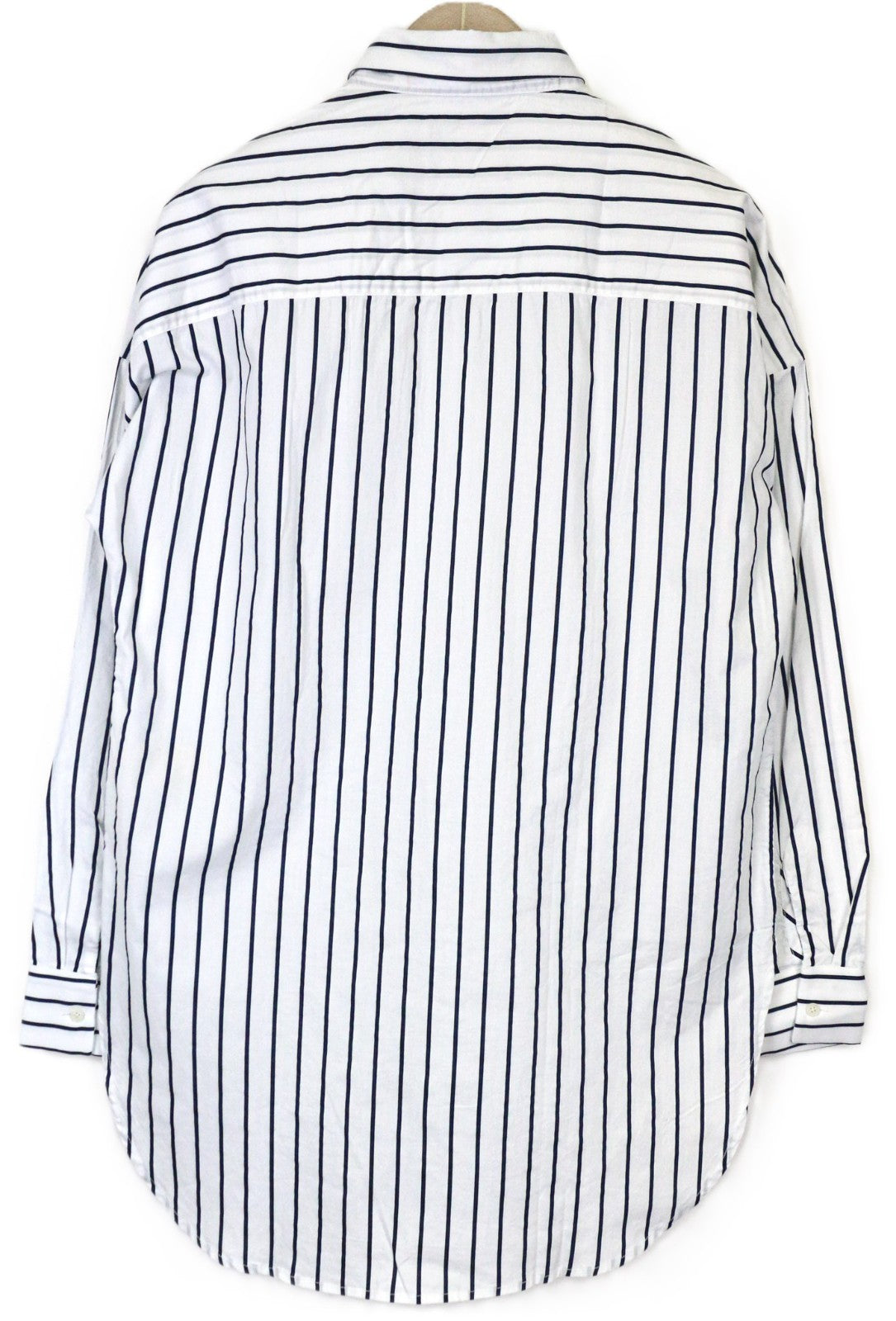 SCOTCH & SODA Men's Shirt M White Cotton Pinstripe Long Sleeve Asymmetric