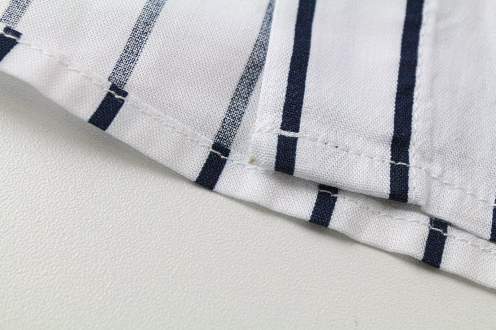 SCOTCH & SODA Men's Shirt M White Cotton Pinstripe Long Sleeve Asymmetric