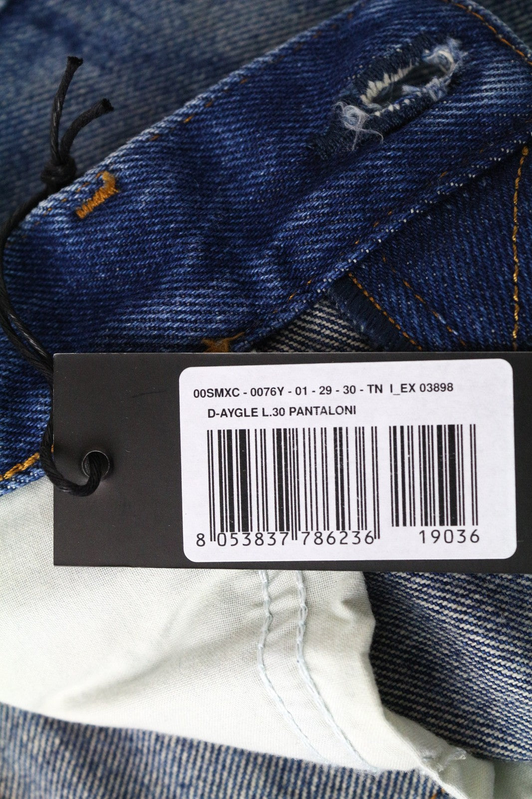 DIESEL D-Aygle 0076Y Men's Jeans W29/L30 Washed Cotton Blue Tapered Fit Pants