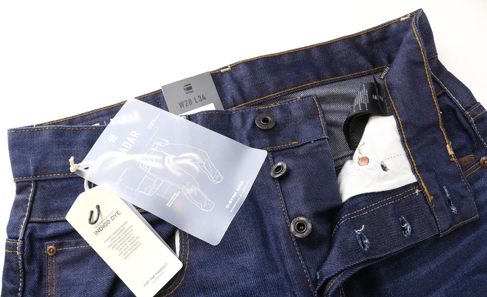 G-STAR RAW Radar Men's Jeans W28/L34 Loose Fit Blue Washed Cotton 5-Pocket