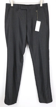 RICHMOND Men's Trousers 48 Dark Grey Wool Blend Pleated Classic Pattern Pants