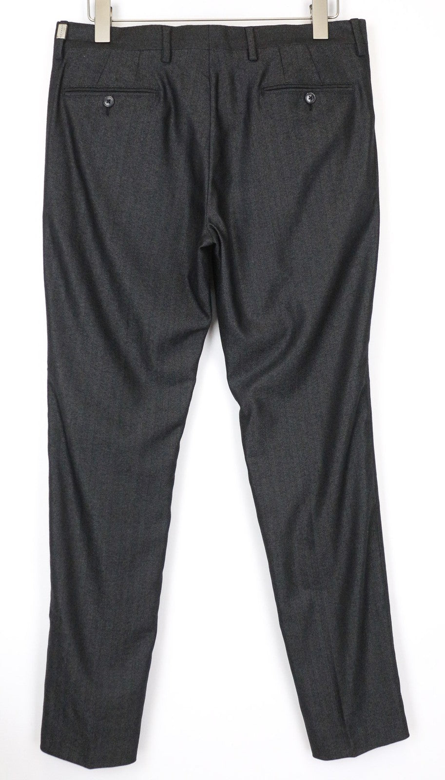 RICHMOND Men's Trousers 48 Dark Grey Wool Blend Pleated Classic Pattern Pants
