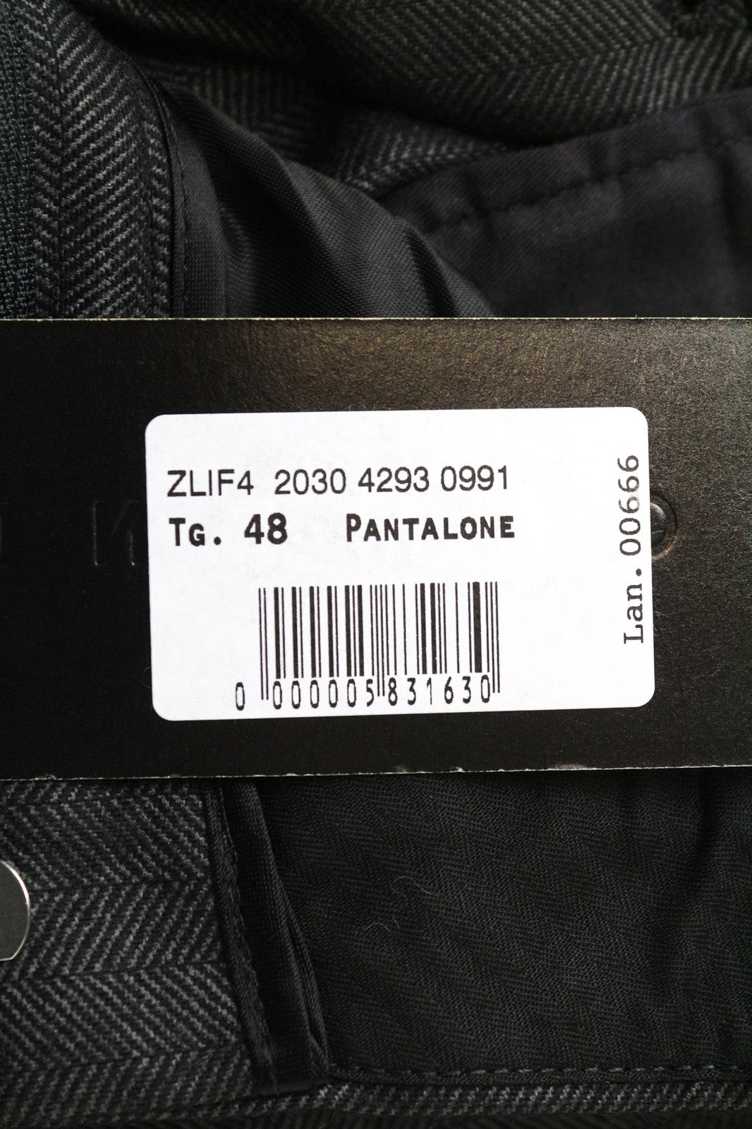 RICHMOND Men's Trousers 48 Dark Grey Wool Blend Pleated Classic Pattern Pants