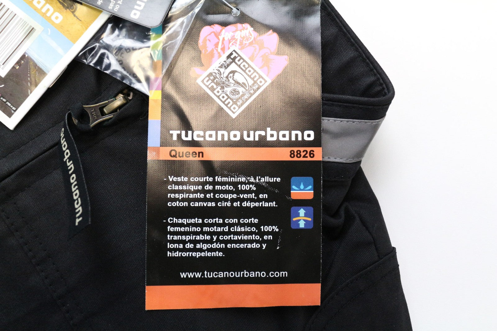 TUCANO URBANO Queen Women Jacket IT42 Black Waxed Cotton Motorbike Windproof